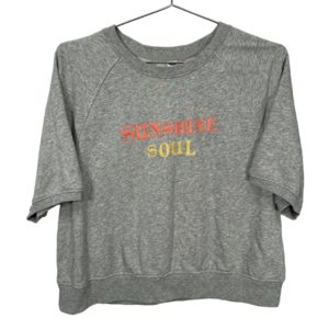 Old Navy Sunshine Soul Gray Short Sleeve‎ Crewneck Sweater Large